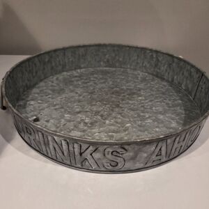 Cynthia Rowley Galvanized Drink Tray - Silver Gray